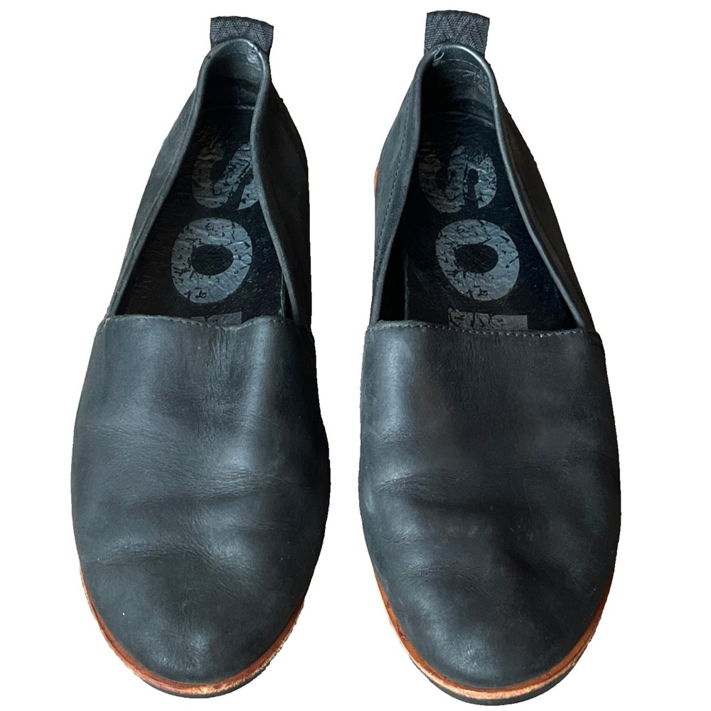 Sorel‎ Ella Slip On Flats Casual Comfort Black Leather Womens 8 UK 6 EU 39